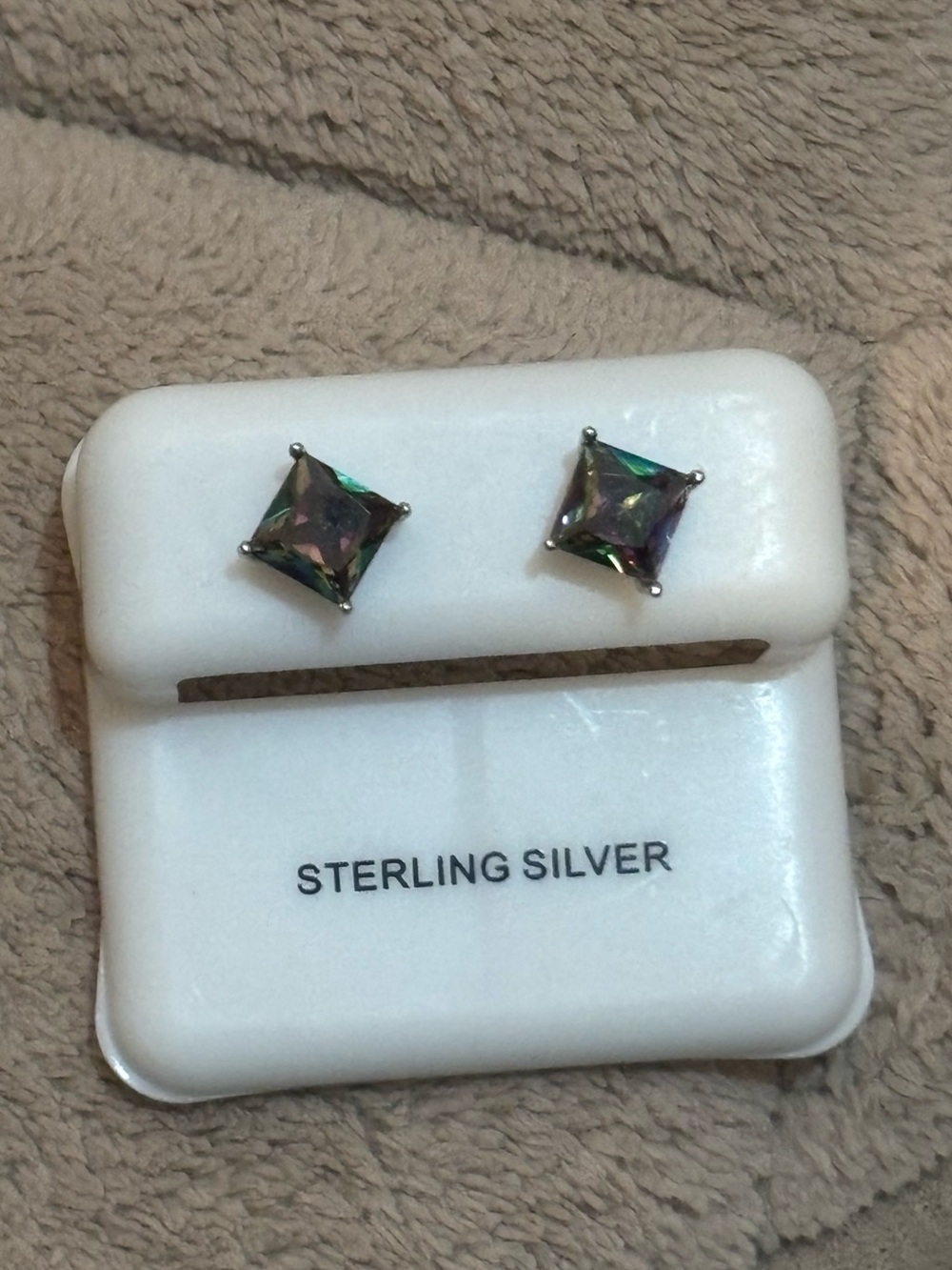 Sterling Silver Mystic Topaz Stud Earrings - Multicolor